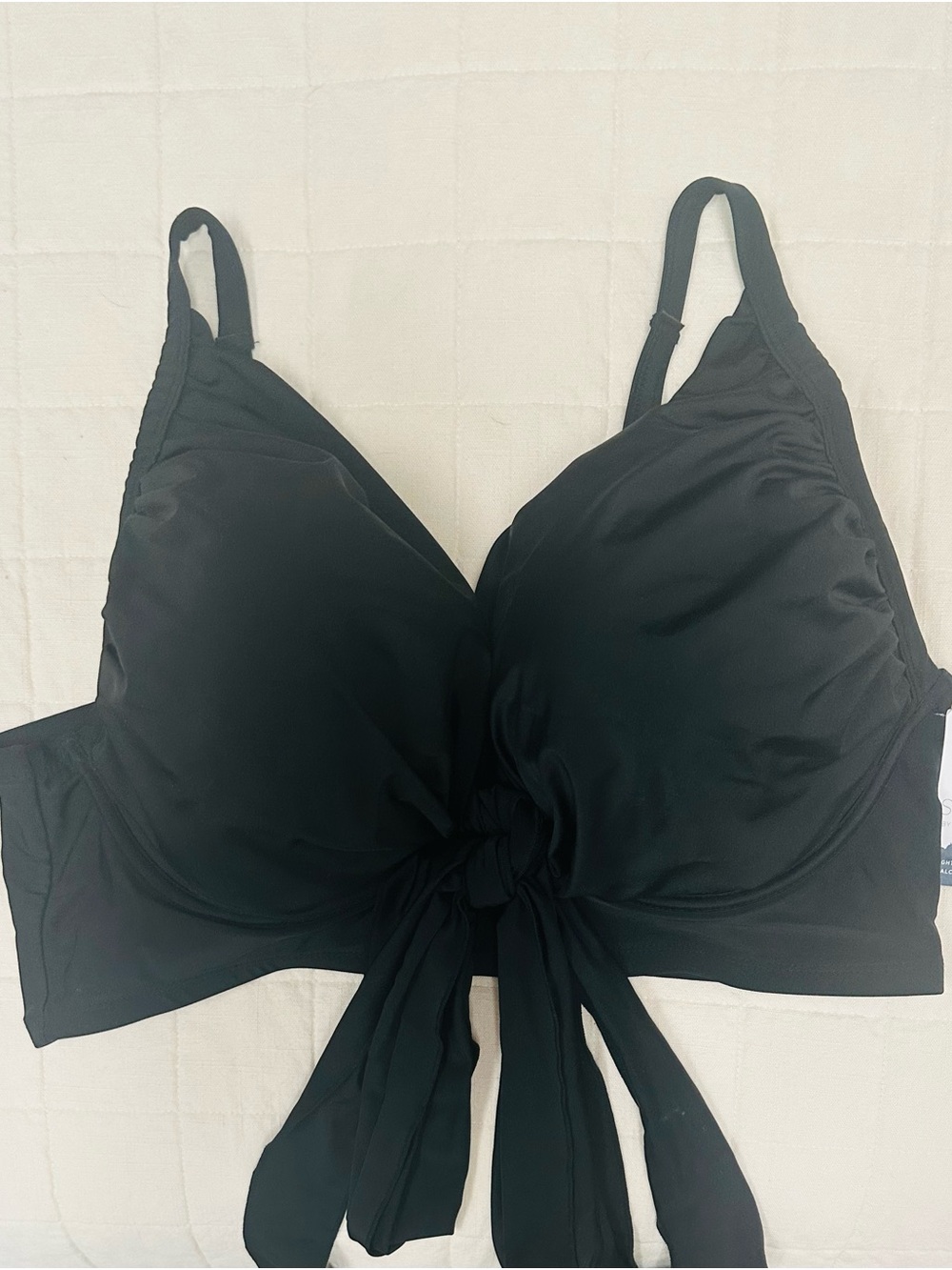 NWT Cacique black multi-way swim top 44DD